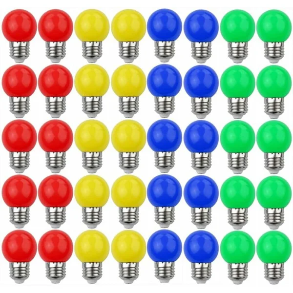 E27 3W=30W Värilliset LED-lamput, Koristeellinen ja Design-lamppu, 240 lumenia, AC220V-240V, Sekalaiset värit, 40 kpl