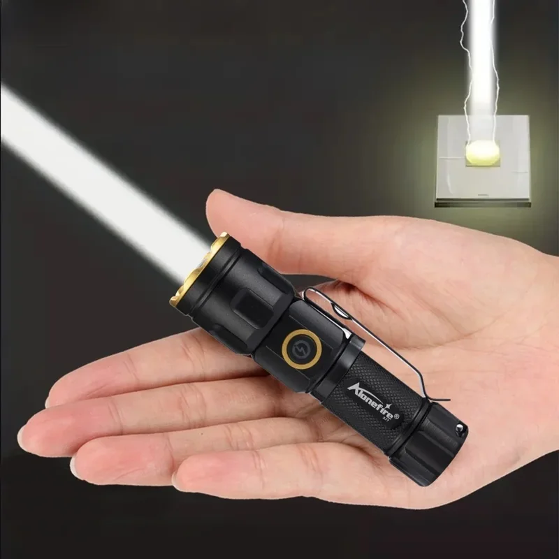 AliExpress - Zoom Weißer Lichtstrahl Mini-Taschenlampe, wiederaufladbar, tragbar, für Kinder, Damen, Rucksack, Tasche, Zuhause, Outdoor, Magnet, 