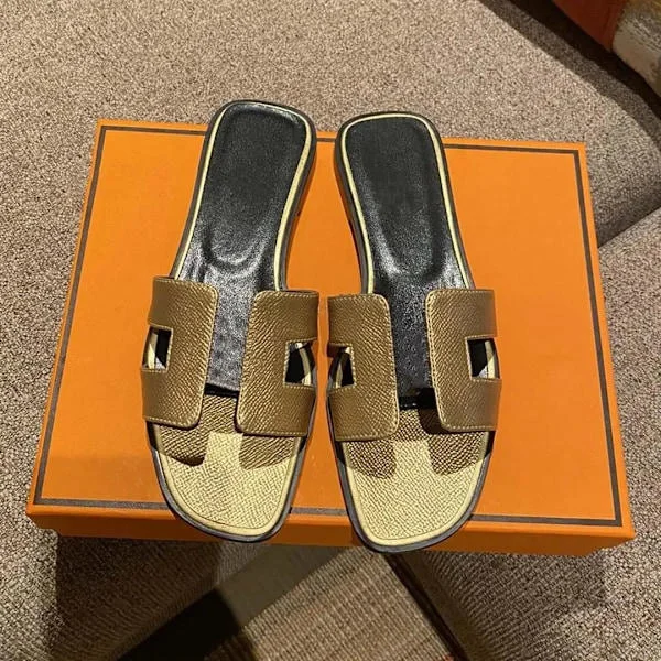 Sexy sandaler dame strand slippers Klassiske flate skinn sandaler dame 4