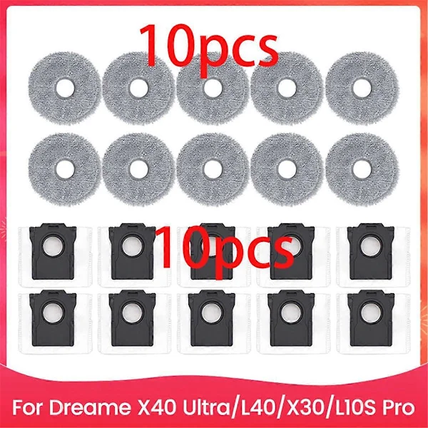 För Dreame X40 Ultra/L40/X30/L10S Pro Ultra Heat Robotdammsugare Tillbehör Reservdelar Dammsugarpåsar