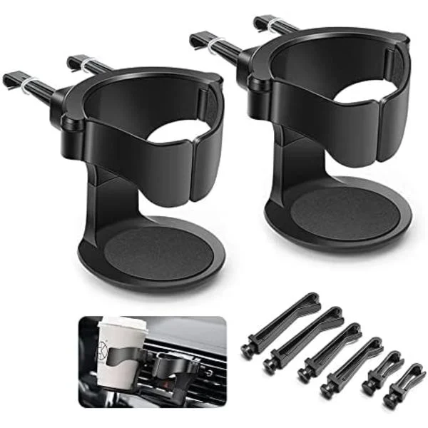 Koppholder for bil, (svart) 2 stk koppholdere for bil, justerbar koppholder for bil, for luftventil i biler, lastebiler, bobiler