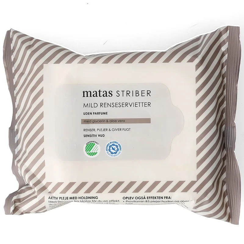 Matas Striber Mild Renseservietter Uden Parfume 25 pcs, Hudpleje, Renseprodukter, Renseservietter