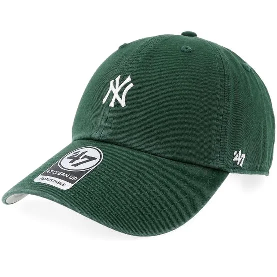 47 Brand - MLB Grønn unconstructed Caps - New York Yankees MLB Runner 47 Clean Up Dark Green Dad Cap @ Hatstore
