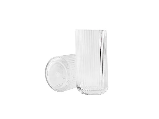 LYNGBY PORCELÆN VASE H25 KLAR MUNNBLÅST GLASS