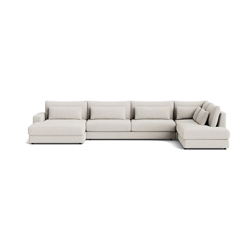 Sevilla U-Form Sofa, links, Modesto Creme, modernes Design, hoher Sitzkomfort, gemütliche Polsterung, 85cm Höhe, elegante Wohnlandschaft XXL
