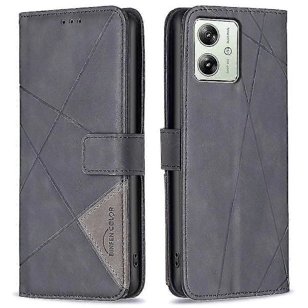 BINFEN COLOR BF05 Deksel for Motorola Moto G54 5G, preget skinnstativ, telefondeksel svart Motorola Moto G54 5G