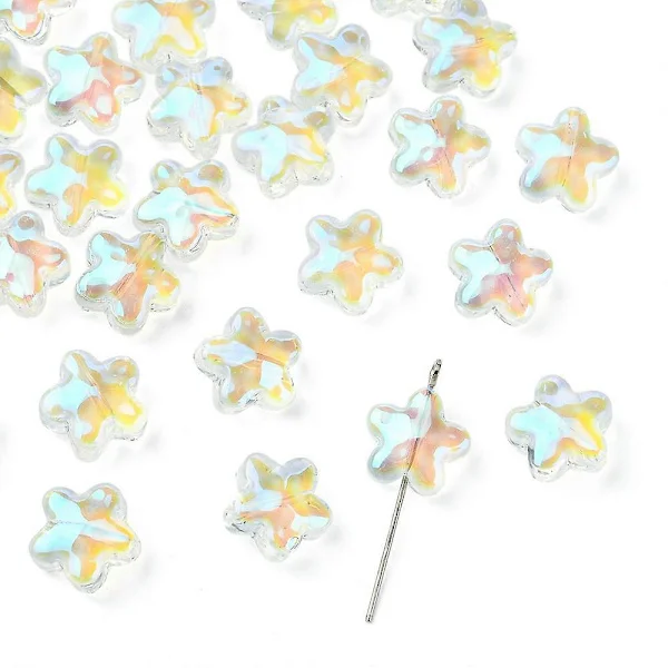 30 pcs Electroplated Glass Beads Craft Beads