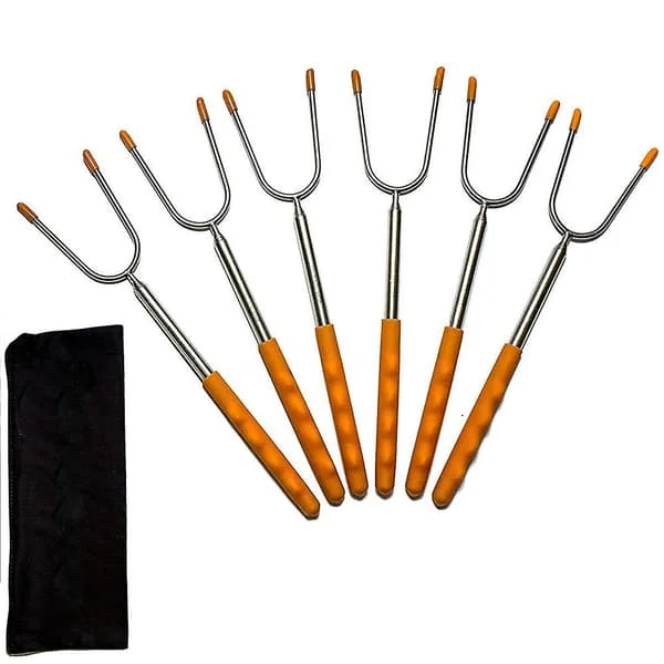 Premium Marshmallow Roasting Sticks, Teleskopiska Rostfria Gafflar För Utomhuskul