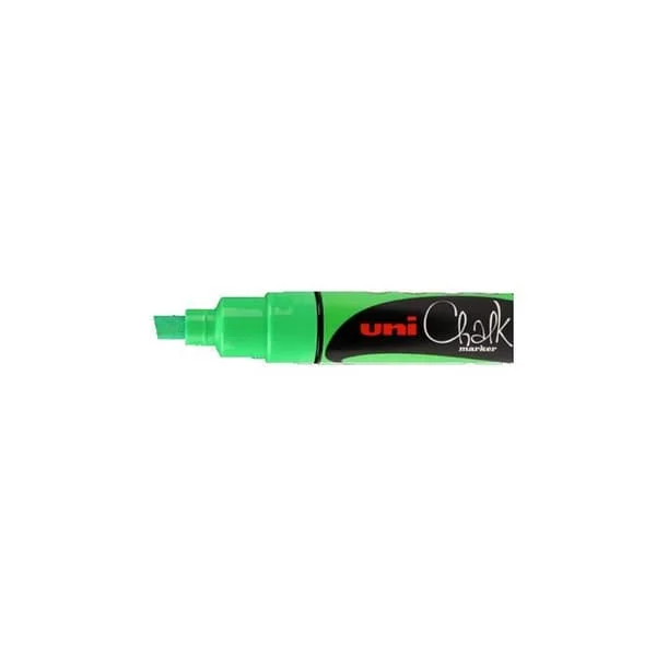 Marqueur krita Uni chalk marker Uni Ball bred spets mörkgrön fluorescent