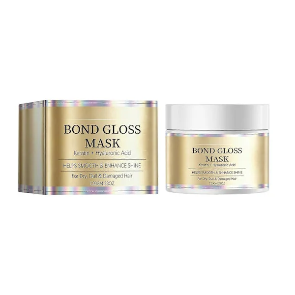 Bond Gloss Hårmaske, Keratin & Hyaluronsyre Reparerende Hårmaske for Tørt Skadet Hår