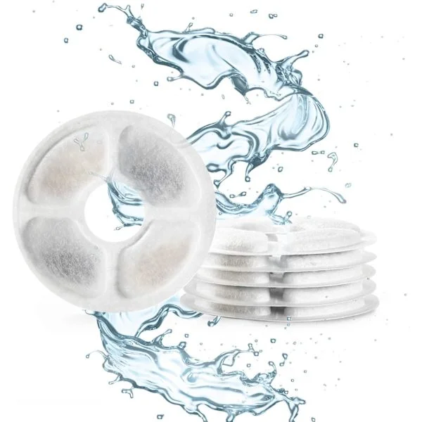 Cat Water Fountain Filter, 6 Cat Fountain Filters, Cat Water Fountain Filter, Filter Contains Activated Carbon and Ion Exchange Resin