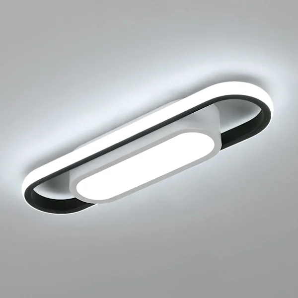 Moderne LED Taklampe, 24W 1800 Lumen Rektangulær Taklampe, Hvit Taklampe for Stue, Soverom, Kjøkken, Gang, Studio