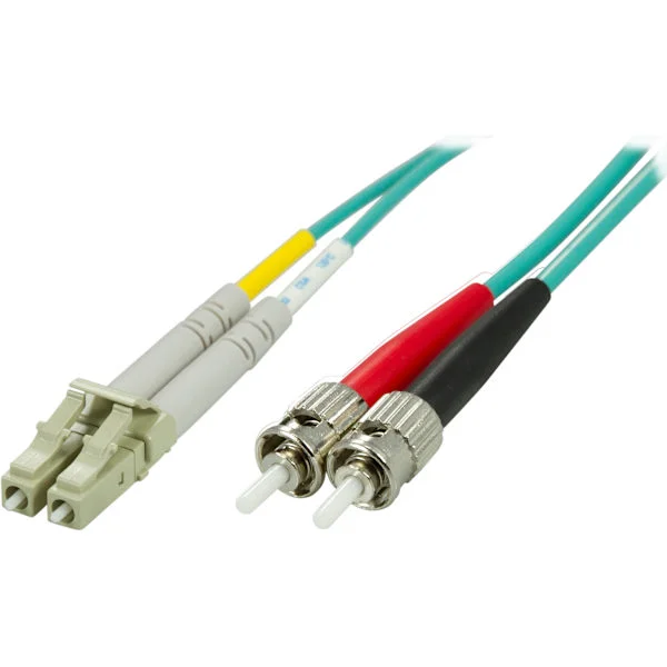 OM3 Fiberkabel, LC - ST, duplex, multimode, 50/125, 1m