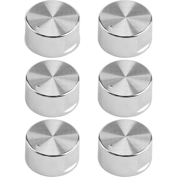 Gasspisknopp 6mm, 6st Universal Gasspisknopp i Zinklegering, Universella Kontrollvred, för Ugn, Spis och Häll