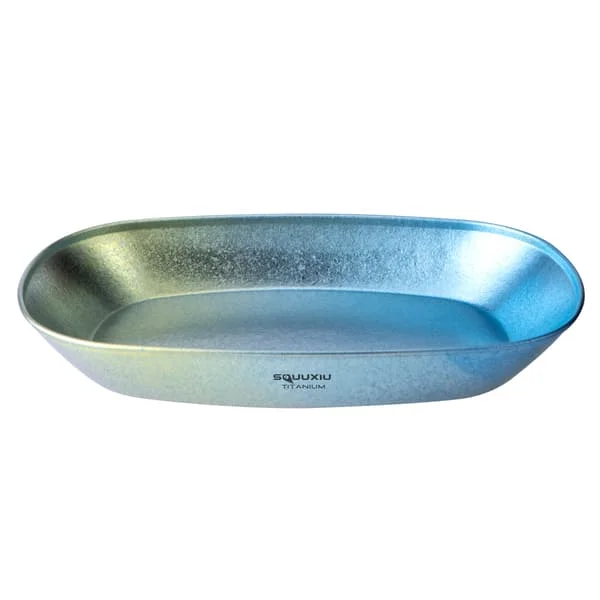 Erittäin kevyt titaaninen retkeilylautanen 106g BBQ-kalalle pinottava kannettava 950ml