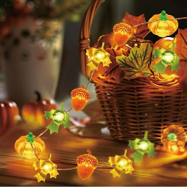 3 m LED pumpa lönnlöv slinga batteridriven höstskörd bordsdekoration inomhus och utomhus Halloween Thanksgiving festdekoration