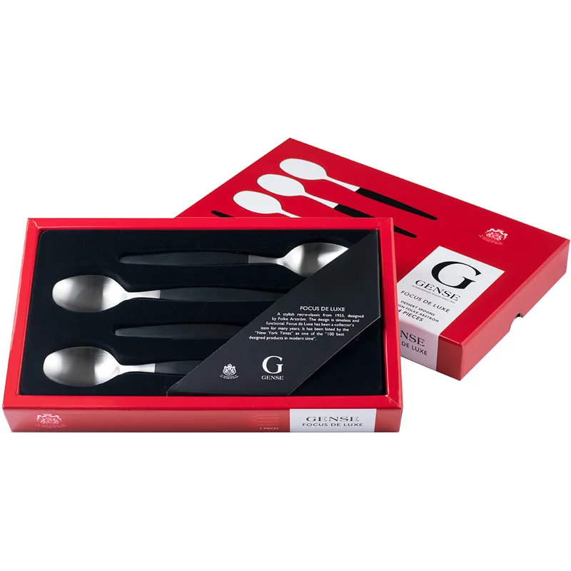 Gense Focus de Luxe Dessertskeer 4-pak - Sort, stål | KitchenOne