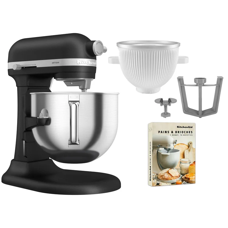 Kitchenaid Artisan 5KSM70SHXE køkkenmaskine 6,6 liter + 5KSMICM Ice Cream Maker, imperial black | KitchenOne