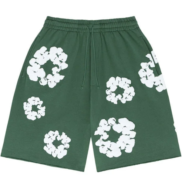 Denim Tears Men's Women's Street Style Hip Hop Casual Shorts Green S