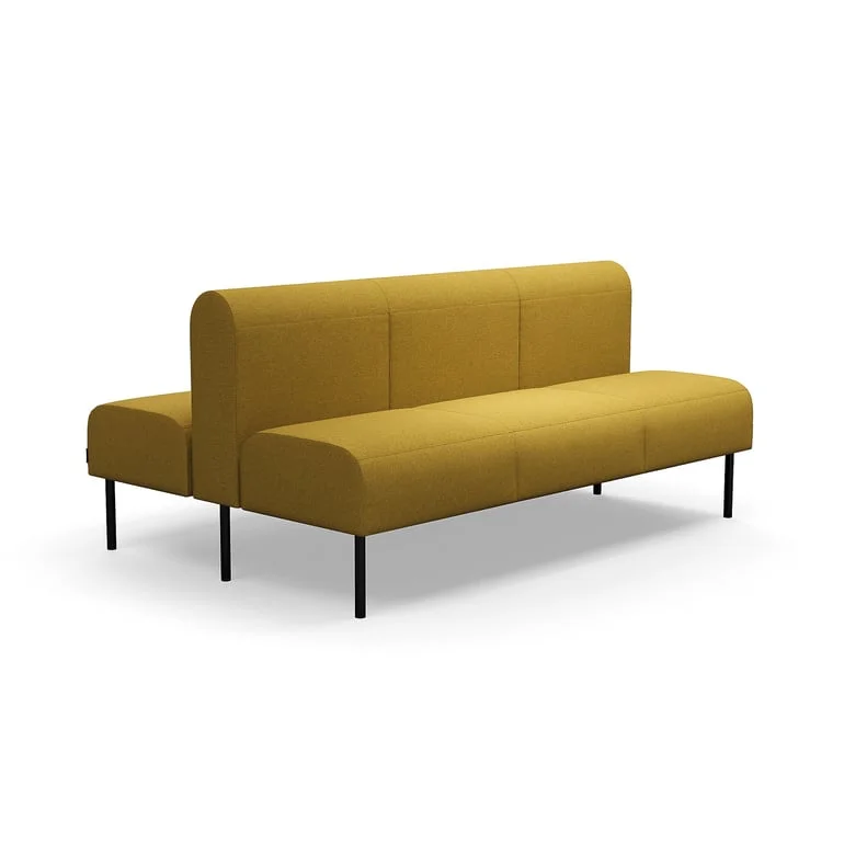 Modulsofa VARIETY, 3-personers sofa, dobbelt, stof Blues CSII, guld