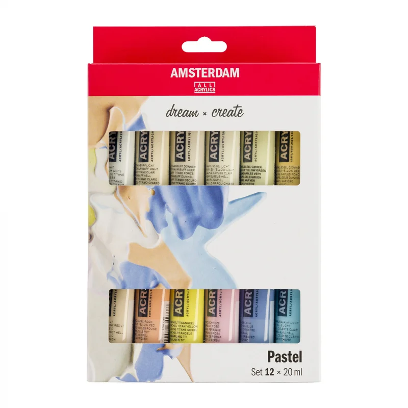 Amsterdam Akryylivärit Pastel setti 12 x 20 ml