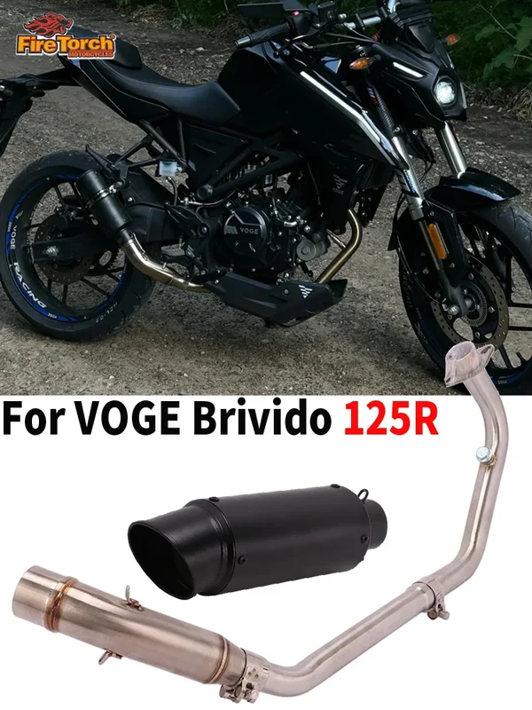AliExpress - Pour VOGE Brivido 125R 125 R 2023 2024 système d'échappement de Moto silencieux évasion Moto tuyau de liaison avant avec silencieux DB 