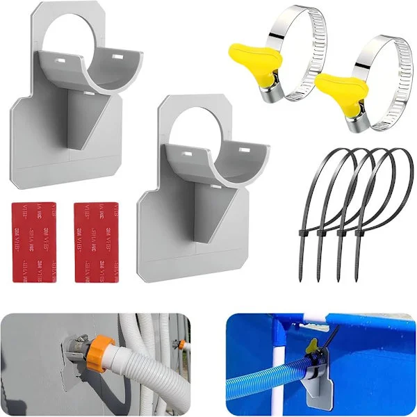 Pieces Pool Hose Holder | 30-38mm | Above Ground Pool Accessories with Puncture Protection, Tear Protection, Strain Relief with Cable