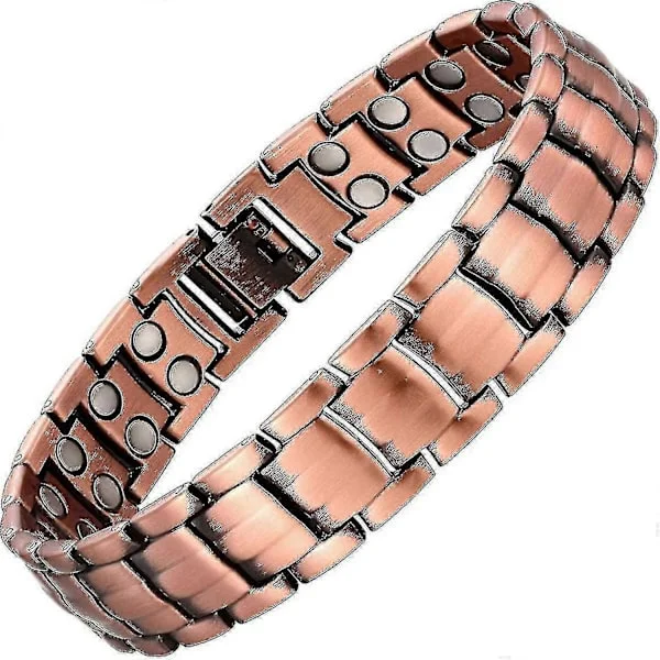 Herr Koppar Armband Bred Magnetisk Terapi Armband För Lindring av Artritsmärta 99,9% Koppar Armband