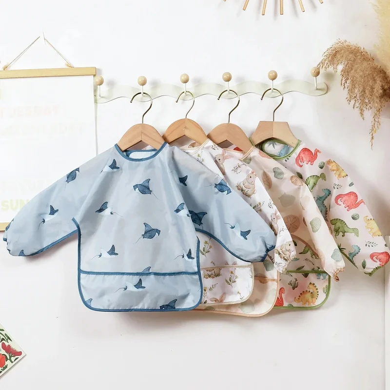 AliExpress - Elinfant 1PC bavoirs à manches longues, bavoirs d'alimentation imperméables, chiffon de rot lavable, bavoirs monos, bavoirs faciles à 