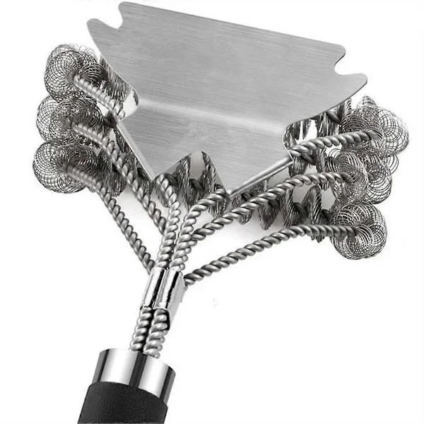 [RM]Bristle-Free Grill Brush and Scraper - Safe BBQ Brush for Grill - Stainless Steel Grill Grate Cleaner - Safe Grill Accessories
