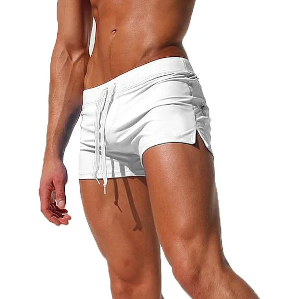 Badbyxor för män, snabbtorkande badshorts, badkläder, boardshorts, justerbar dragsko, badshorts, strandshorts, boxershorts med ficka med dragkedja
