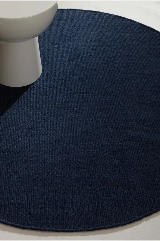 Jotex - Rond Wollen Tapijt Donkerblauw Donkerblauw - ROW - Koop Wollen vloerkleden bij Jotex