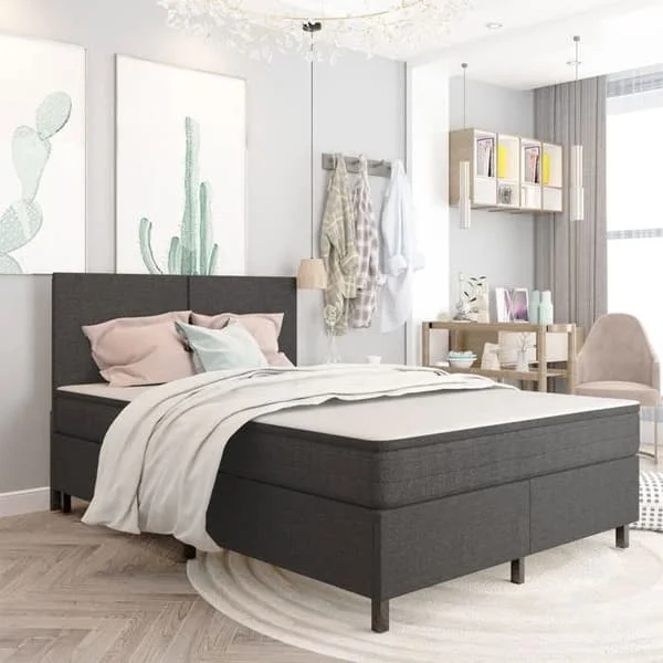 Maison Exclusive - Mørkegrå sengeramme med lameller 180x200 cm