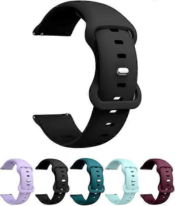 Snabbfäste Silikon Klockarmband, 22mm Mjukt och Bekvämt Klockarmband, Färgglatt Lätt att Byta Klockarmband, Svart
