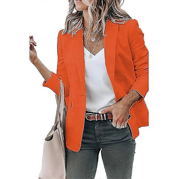 Naisten rento bleiseri jakku lovikaulus takki business slim fit päällysvaate