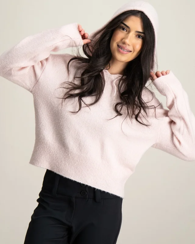 Gina Tricot Young Soft knitted hoodie Roze Truien Meisjes - Kids Brand Store