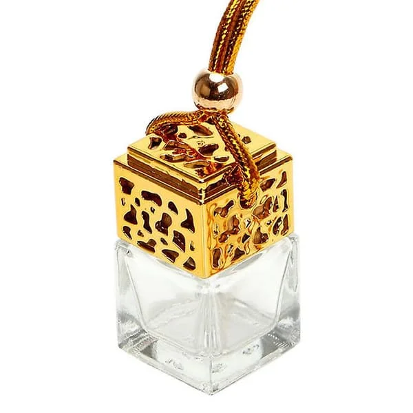 【YD】Empty Glass Bottle For Diffuser Rearview Mirror Ornament Car Hanging Perfume[YJD] Gold