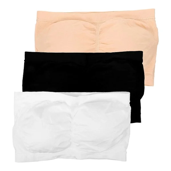 3 stk. Stroppeløs Bandeau BH Sømløs Bralette Tube BH Elastisk Bandeau BH