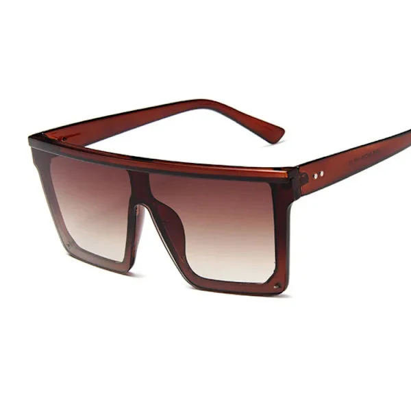 Firkantede solbriller dame luksus vintage merke designer solbriller kvinnelig stor ramme speil svart sølv flat topp Oculos De Sol