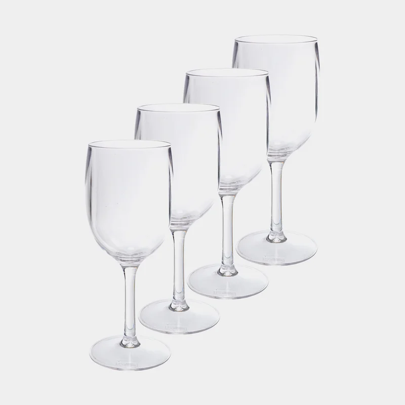 Plastic wijnglazen Nordiska Plast Classic, glashelder, 25 cl, 4-pack