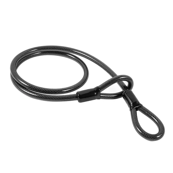 Cykel Stålkabel 12mm Sikkerhed Vinylbelagt Stålkabel med Løkkeende Sort