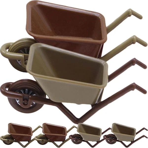 6 st Miniatyr Skottkärra Leksak Mini Skottkärra Modell Trädgård G