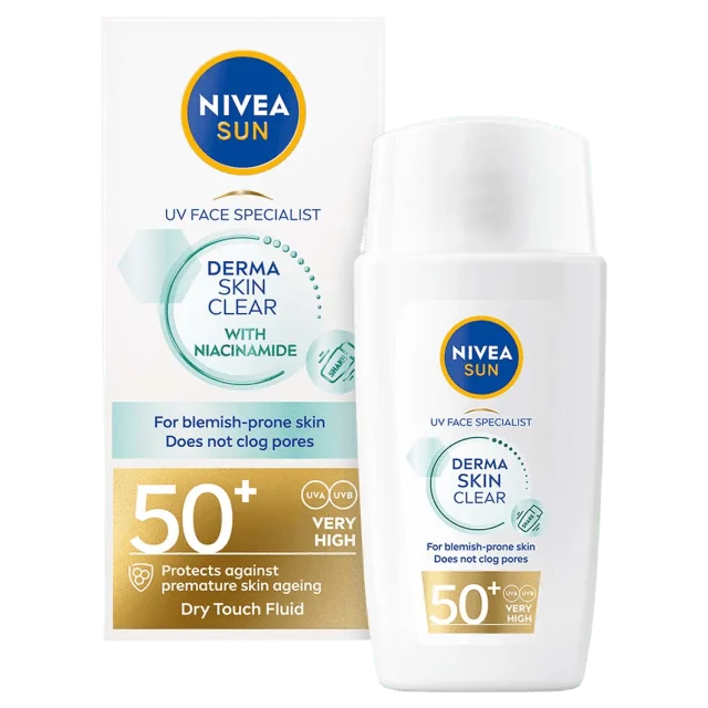 NIVEA Solkräm ansikte UV Face Specialist Derma Skin Clear SPF 50+ 40 ml Solskydd & solvård Unisex 40ML