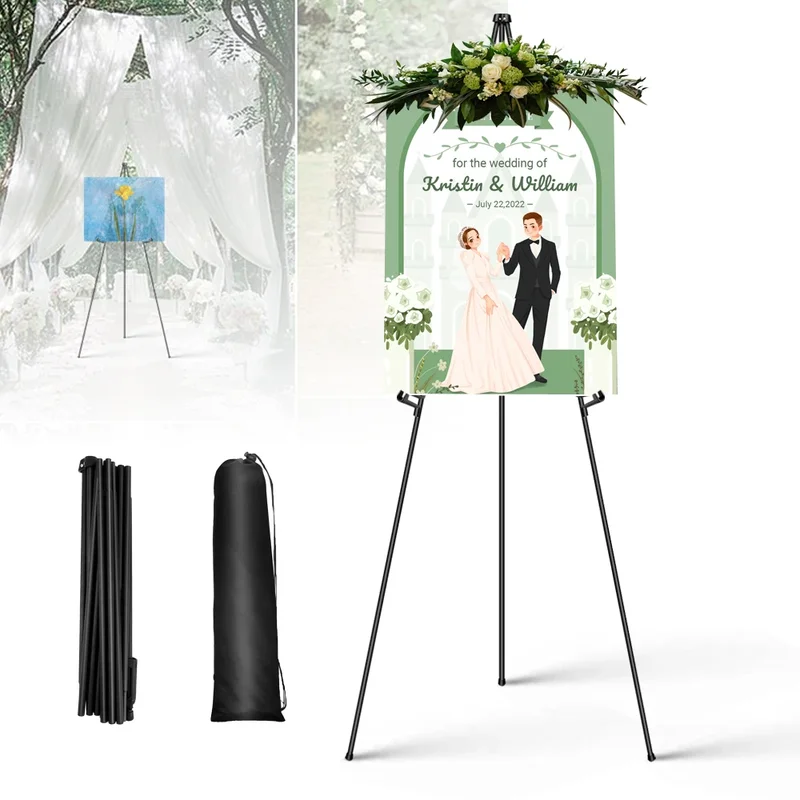 AliExpress - Chevalet d'artiste 160 cm léger et réglable pour l'affichage de peintures, affiches de mariage, personnages, chevalet en métal noir avec 
