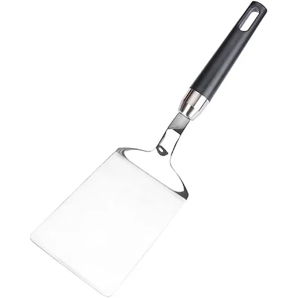 Professionell spatel/skrapa, rostfritt stål spatel, grilltillbehör, hamburgare spatel, pannkaksspatel, idealisk för grill och flat top grill.(Svart)