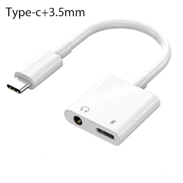 Type C til 3,5 MM Jack AUX-adapter USB-C 3 5 Digital lydkabel Hovedtelefoner sauna telefon OTG Høj afkodning stik til Samsung 2