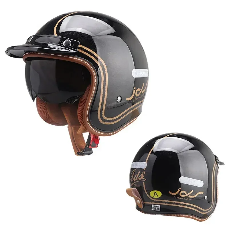 AliExpress - Open Face Motorrad Helm Punkt genehmigt Jet Helm für Moto Pilot Chopper Retro Vintage 3/4 halbe Motorrad Helme Männer Frauen