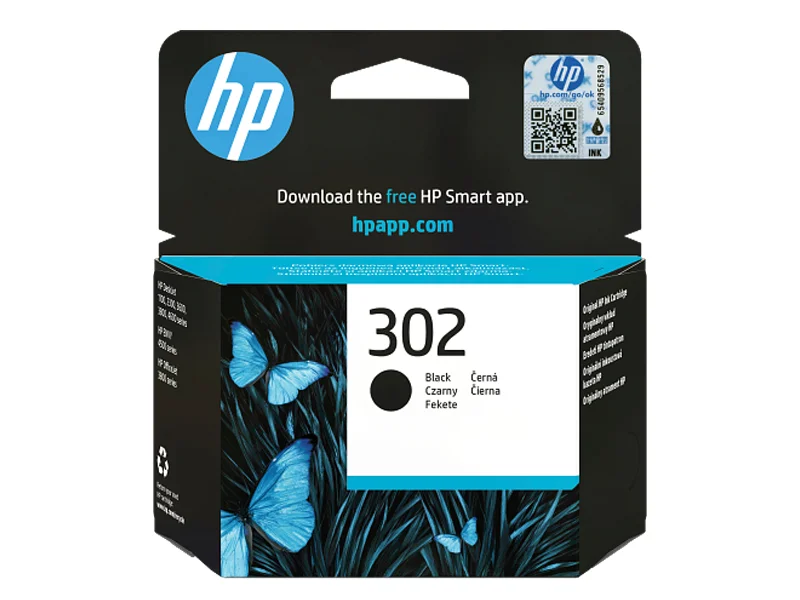 HP-HP 302 Black Original Ink Cartridge-Blekkpatron HP 302 sort for HP-skrivere-Printing ink, toner & paper-Blekkpatroner