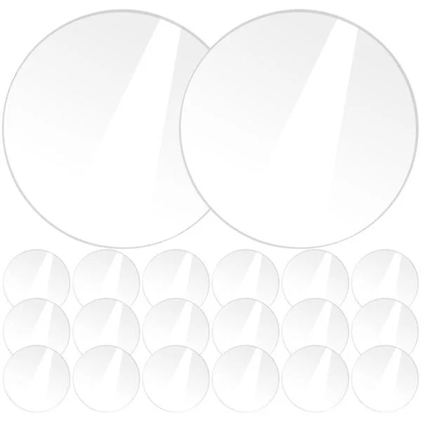 20 stk Runde Akrylplater Transparent Klar Plastplater DIY Kunst & Håndverksprosjekter Transparent 10X10X0.1CM Transparent