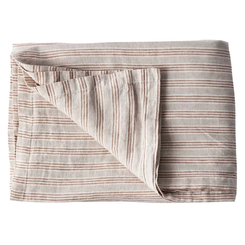 Tell me more Bordsduk i linne 145x330 cm, hazelnut stripe | Dukning & Servering > Textil > Duk | Bagaren och Kocken